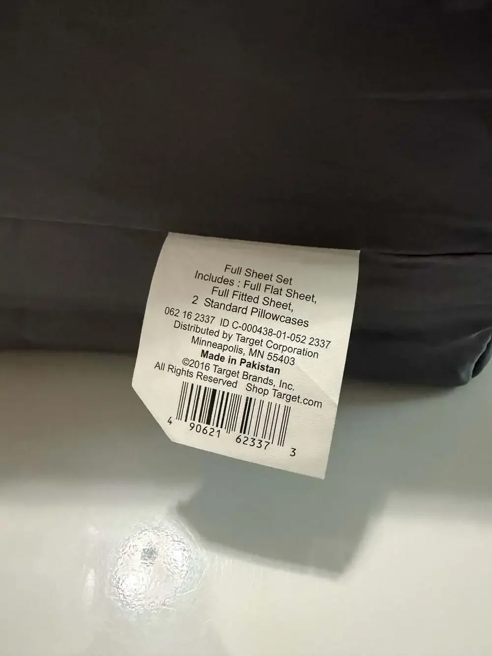 4pc Full Performance 400 Thread Count Sheet Set Dark Gray- Threshold ;Wrinkle